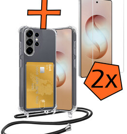 Nomfy Nomfy Samsung Galaxy S26 Ultra Hoesje Pashouder met Koord Met 2x Screenprotector