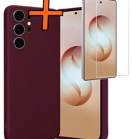 Nomfy Nomfy Samsung Galaxy S26 Ultra Hoesje Siliconen Met Screenprotector - Aubergine