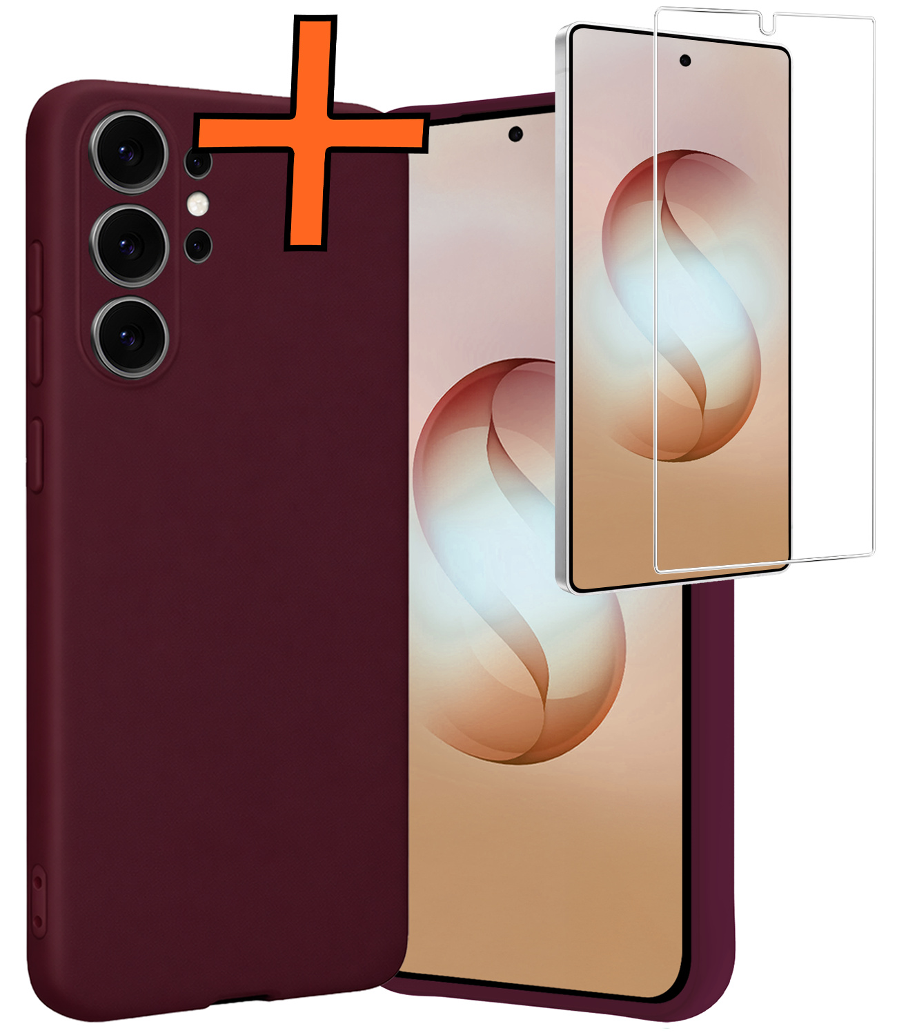 Nomfy Nomfy Samsung Galaxy S26 Ultra Hoesje Siliconen Met Screenprotector - Aubergine