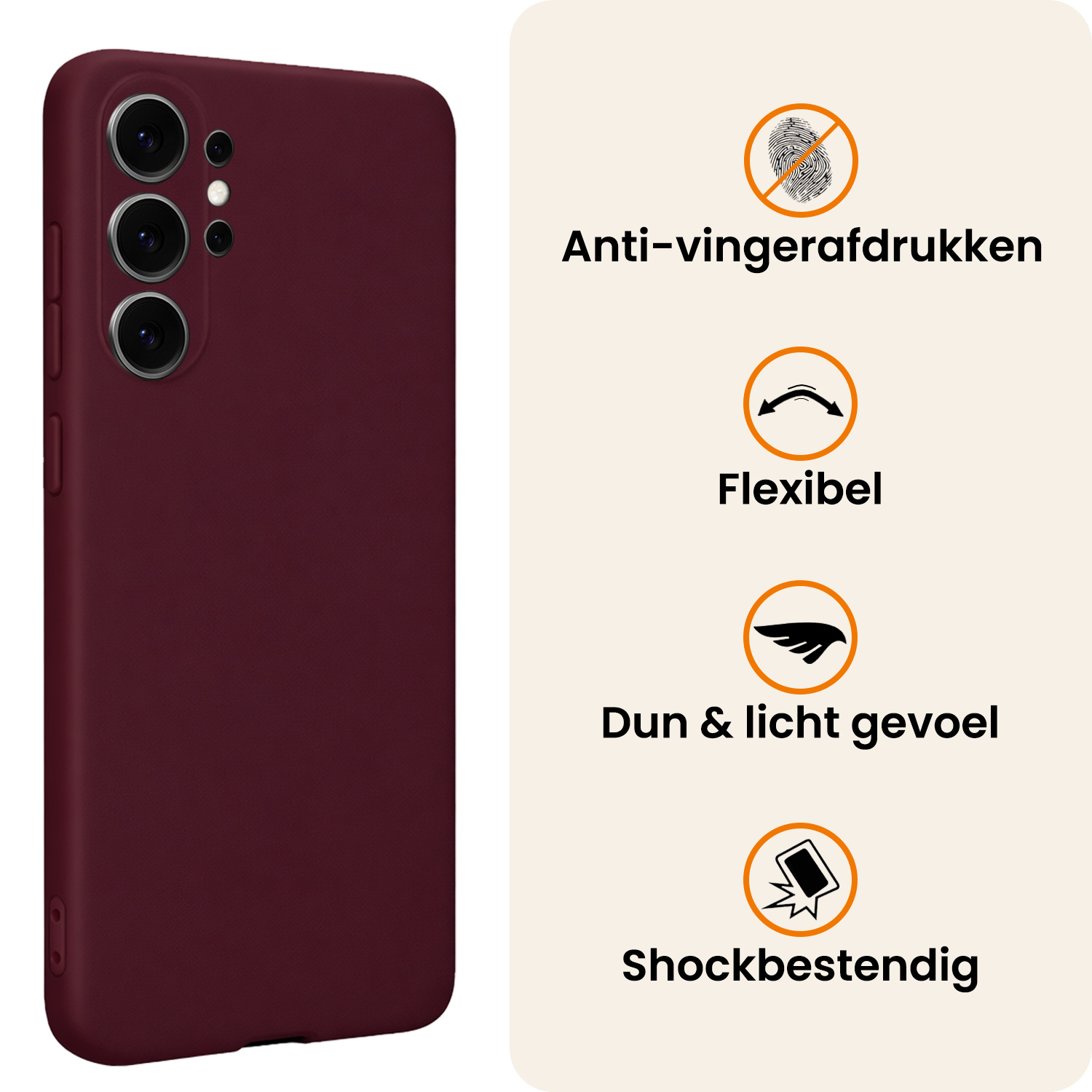 Nomfy Nomfy Samsung Galaxy S26 Ultra Hoesje Siliconen Met Screenprotector - Aubergine