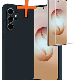 Nomfy Nomfy Samsung Galaxy S26 Ultra Hoesje Siliconen Met Screenprotector - Donkerblauw