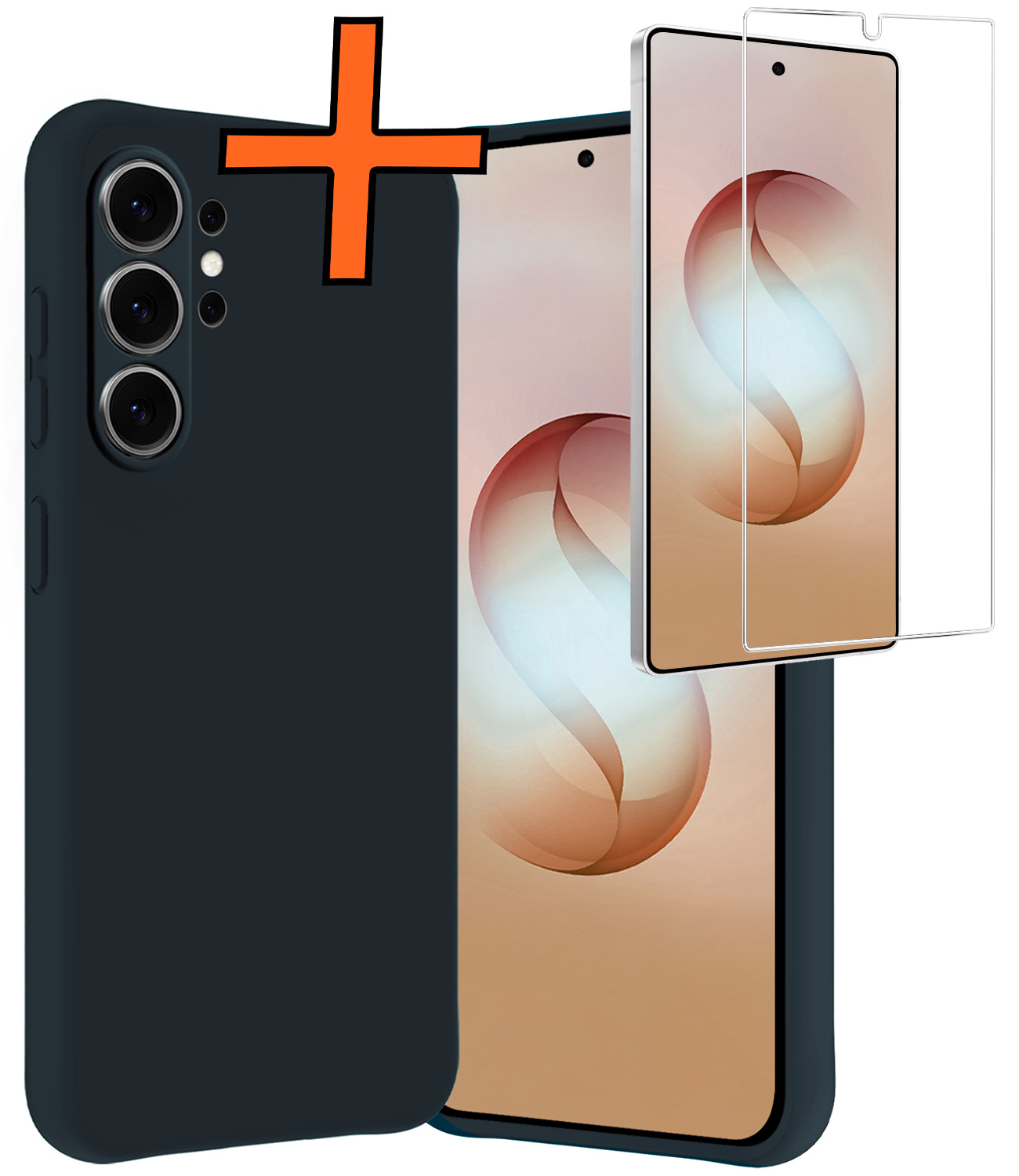 Nomfy Nomfy Samsung Galaxy S26 Ultra Hoesje Siliconen Met Screenprotector - Donkerblauw