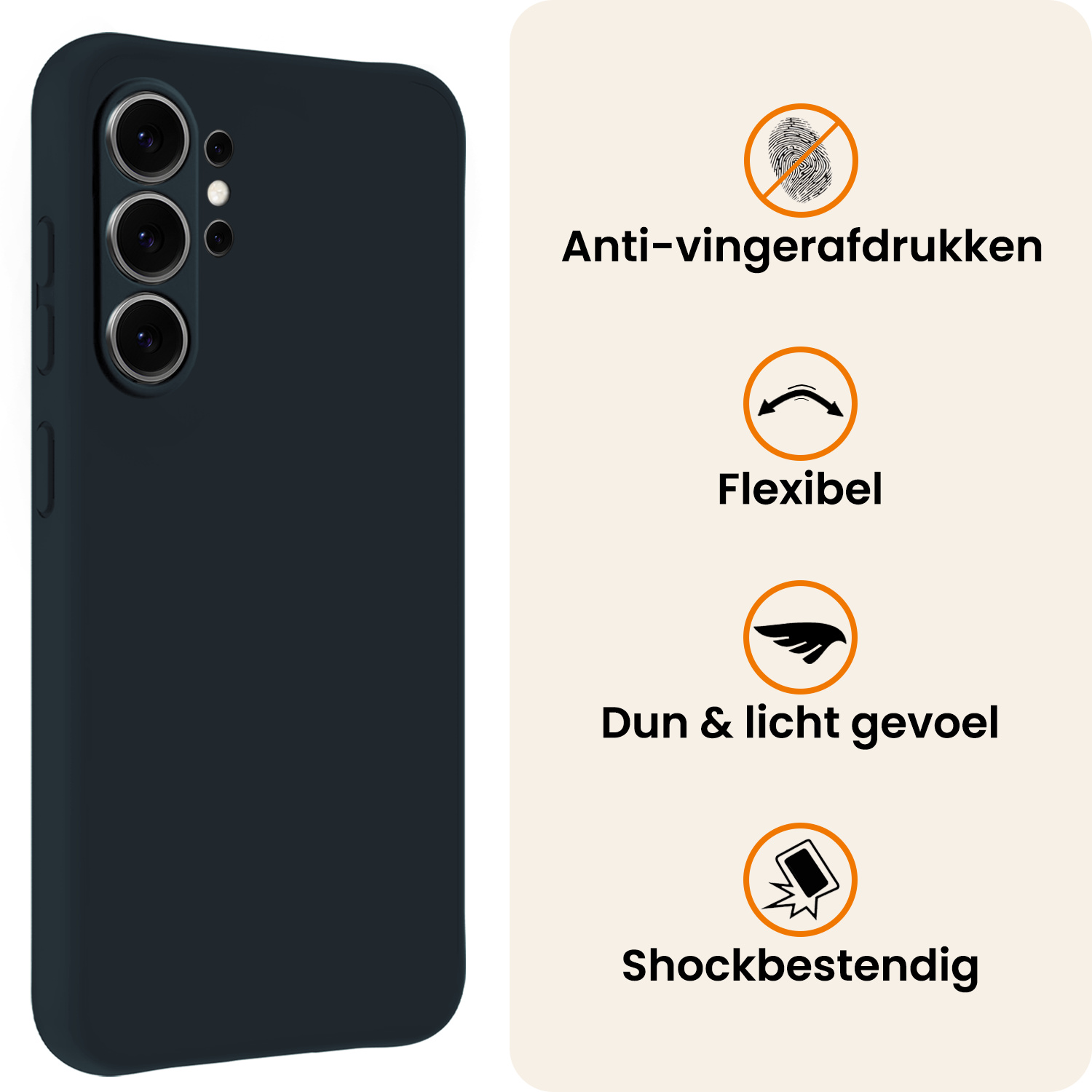 Nomfy Nomfy Samsung Galaxy S26 Ultra Hoesje Siliconen Met Screenprotector - Donkerblauw