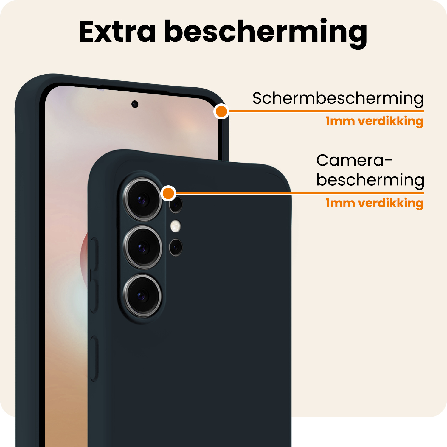 Nomfy Nomfy Samsung Galaxy S26 Ultra Hoesje Siliconen Met Screenprotector - Donkerblauw