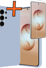 Nomfy Nomfy Samsung Galaxy S26 Ultra Hoesje Siliconen Met Screenprotector - Lichtblauw