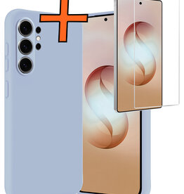 Nomfy Nomfy Samsung Galaxy S26 Ultra Hoesje Siliconen Met Screenprotector - Lichtblauw