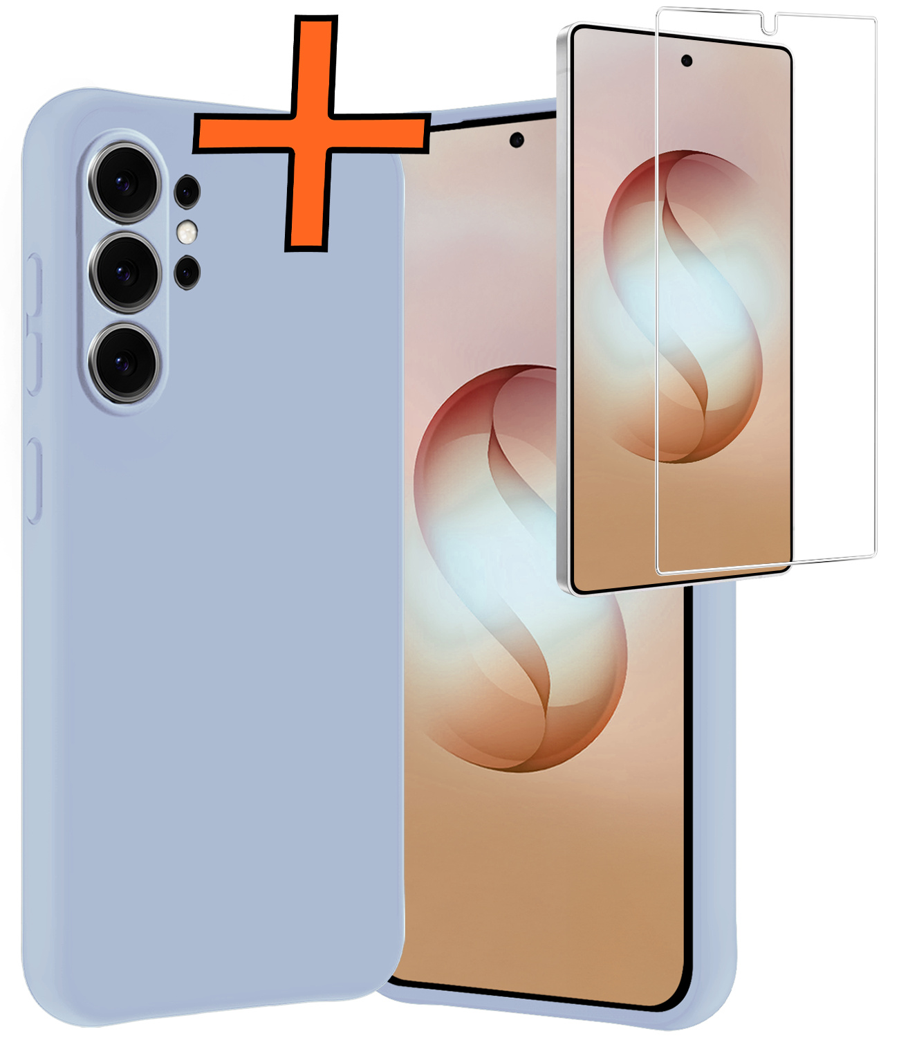 Nomfy Nomfy Samsung Galaxy S26 Ultra Hoesje Siliconen Met Screenprotector - Lichtblauw