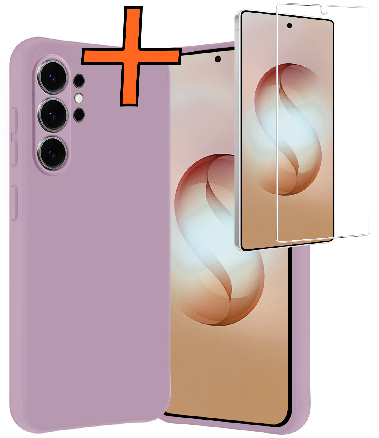 Nomfy Nomfy Samsung Galaxy S26 Ultra Hoesje Siliconen Met Screenprotector - Lila