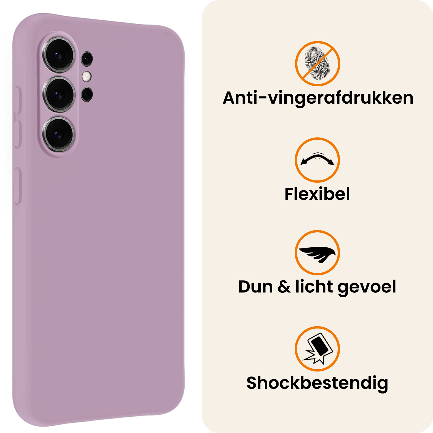 Nomfy Nomfy Samsung Galaxy S26 Ultra Hoesje Siliconen Met Screenprotector - Lila