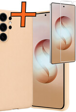 Nomfy Nomfy Samsung Galaxy S26 Ultra Hoesje Siliconen Met Screenprotector - Zand