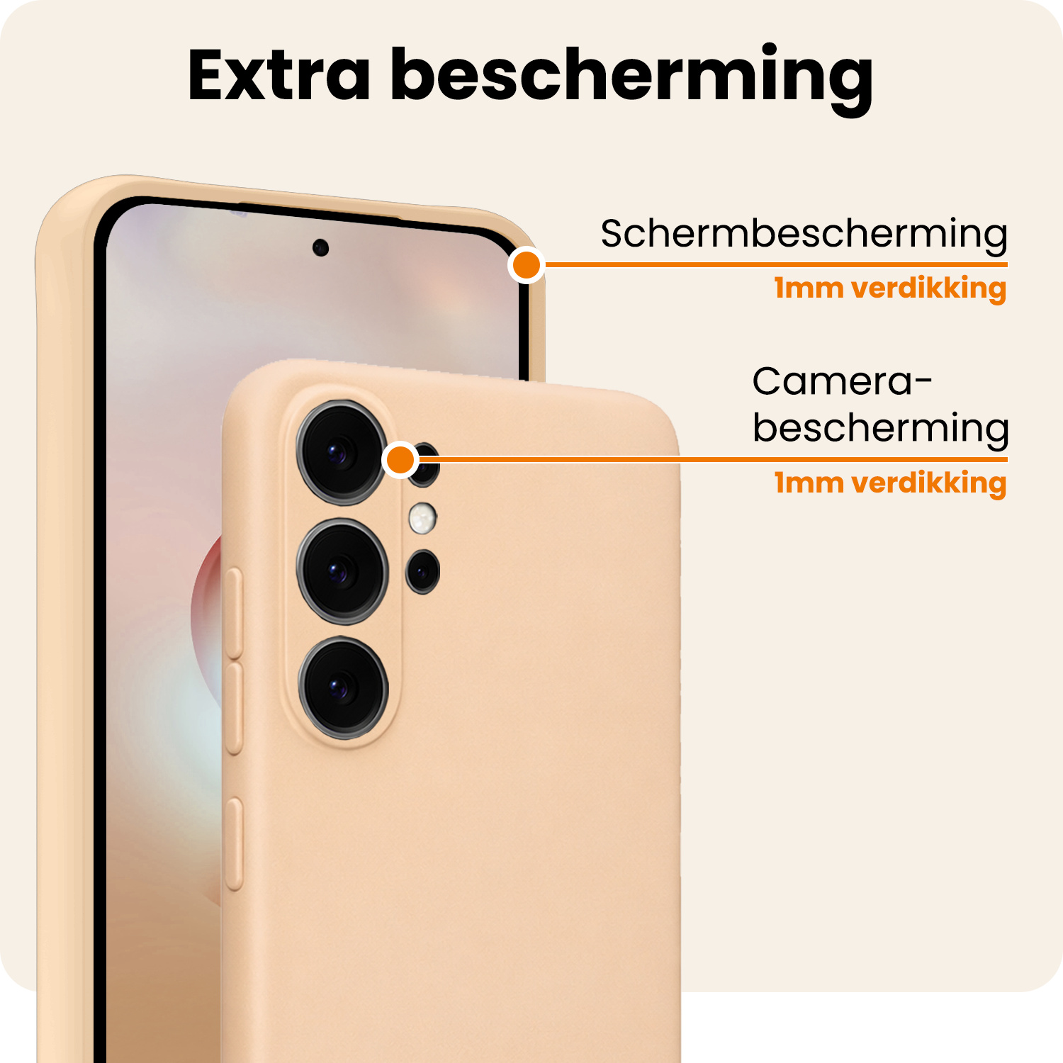 Nomfy Nomfy Samsung Galaxy S26 Ultra Hoesje Siliconen Met Screenprotector - Zand