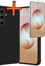 Nomfy Nomfy Samsung Galaxy S26 Ultra Hoesje Siliconen Met Screenprotector - Zwart