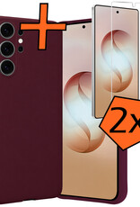 Nomfy Nomfy Samsung Galaxy S26 Ultra Hoesje Siliconen Met 2x Screenprotector - Aubergine