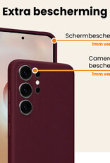Nomfy Nomfy Samsung Galaxy S26 Ultra Hoesje Siliconen Met 2x Screenprotector - Aubergine