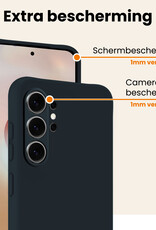 Nomfy Nomfy Samsung Galaxy S26 Ultra Hoesje Siliconen Met 2x Screenprotector - Donkerblauw