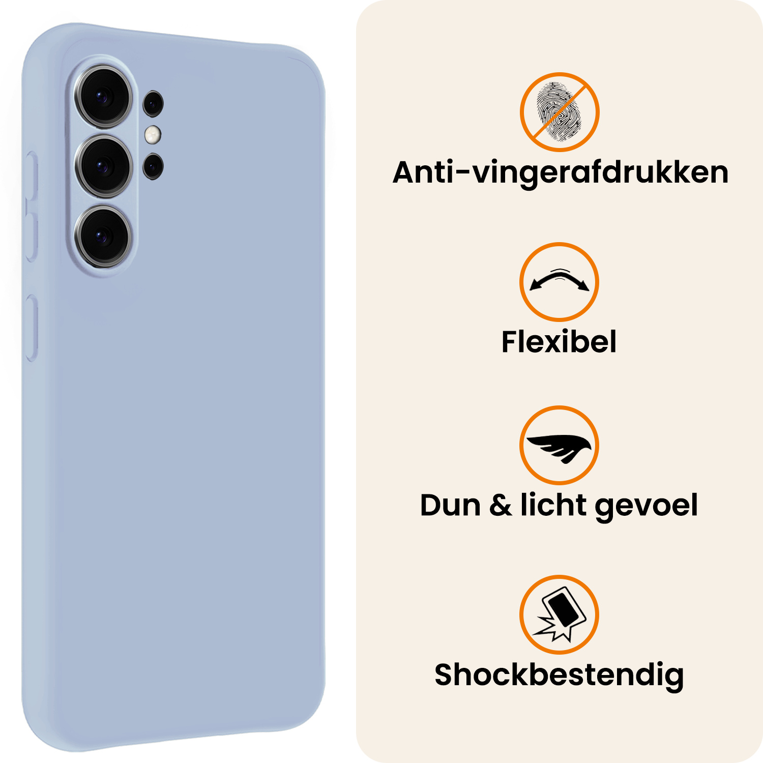 Nomfy Nomfy Samsung Galaxy S26 Ultra Hoesje Siliconen Met 2x Screenprotector - Lichtblauw