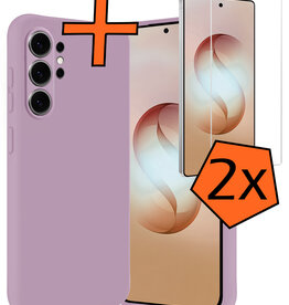 Nomfy Nomfy Samsung Galaxy S26 Ultra Hoesje Siliconen Met 2x Screenprotector - Lila