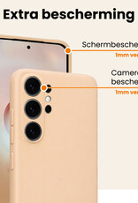 Nomfy Nomfy Samsung Galaxy S26 Ultra Hoesje Siliconen Met 2x Screenprotector - Zand