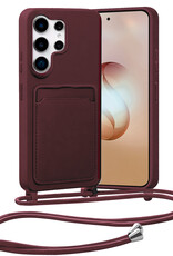 Nomfy Nomfy Samsung Galaxy S26 Ultra Hoesje Pashouder met Koord - Aubergine
