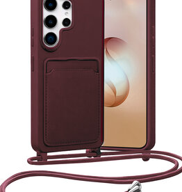 Nomfy Nomfy Samsung Galaxy S26 Ultra Hoesje Pashouder met Koord - Aubergine