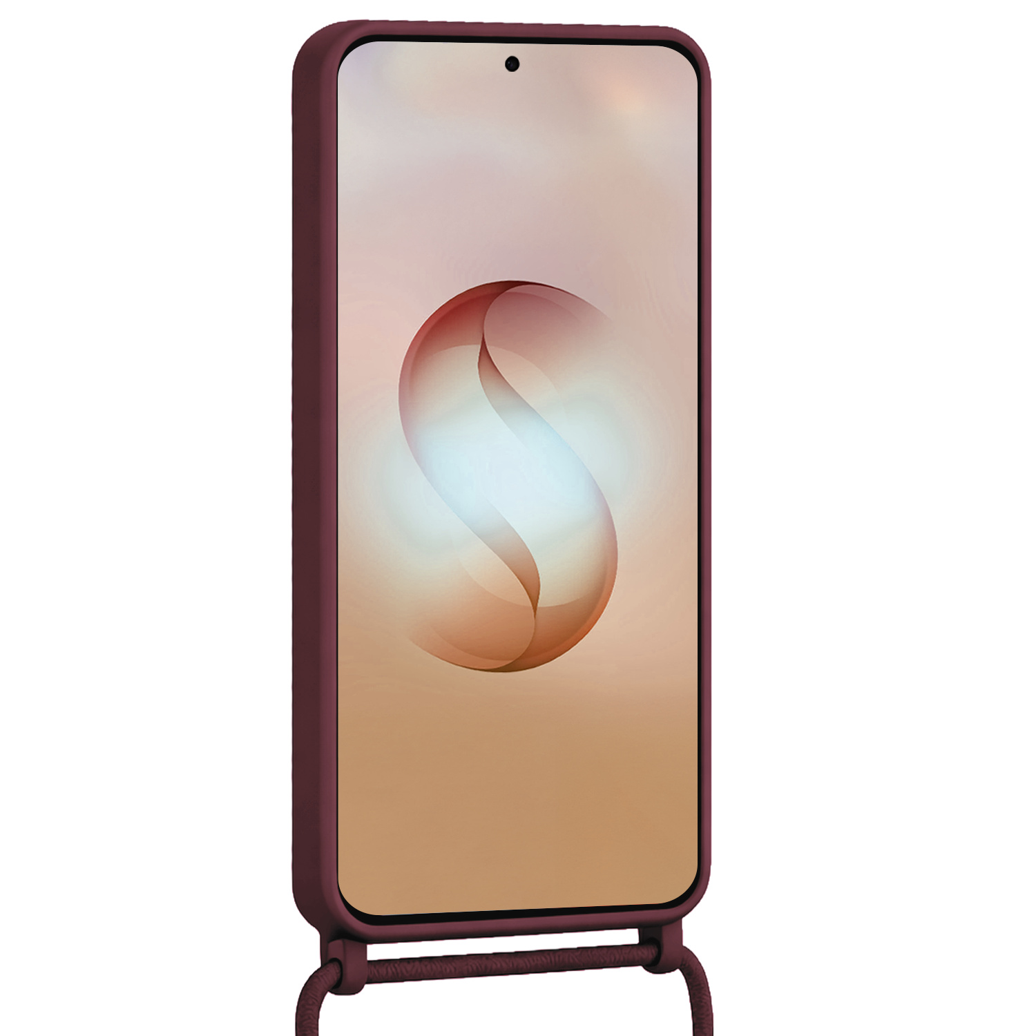 Nomfy Nomfy Samsung Galaxy S26 Ultra Hoesje Pashouder met Koord Met Screenprotector - Aubergine