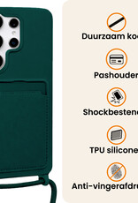 Nomfy Nomfy Samsung Galaxy S26 Ultra Hoesje Pashouder met Koord - Donkergroen