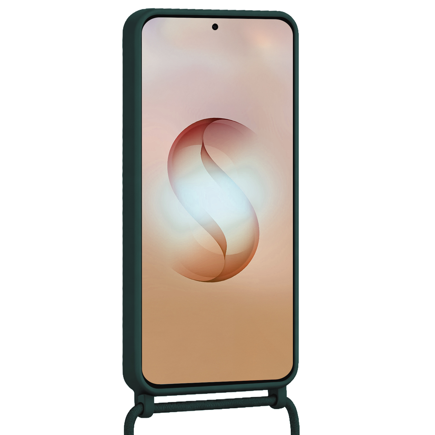 Nomfy Nomfy Samsung Galaxy S26 Ultra Hoesje Pashouder met Koord Met Screenprotector - Donkergroen