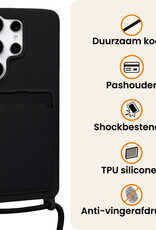 Nomfy Nomfy Samsung Galaxy S26 Ultra Hoesje Pashouder met Koord - Zwart