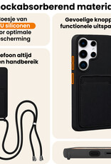 Nomfy Nomfy Samsung Galaxy S26 Ultra Hoesje Pashouder met Koord - Zwart