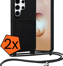 Nomfy Nomfy Samsung Galaxy S26 Ultra Hoesje Pashouder met Koord - Zwart - 2 PACK