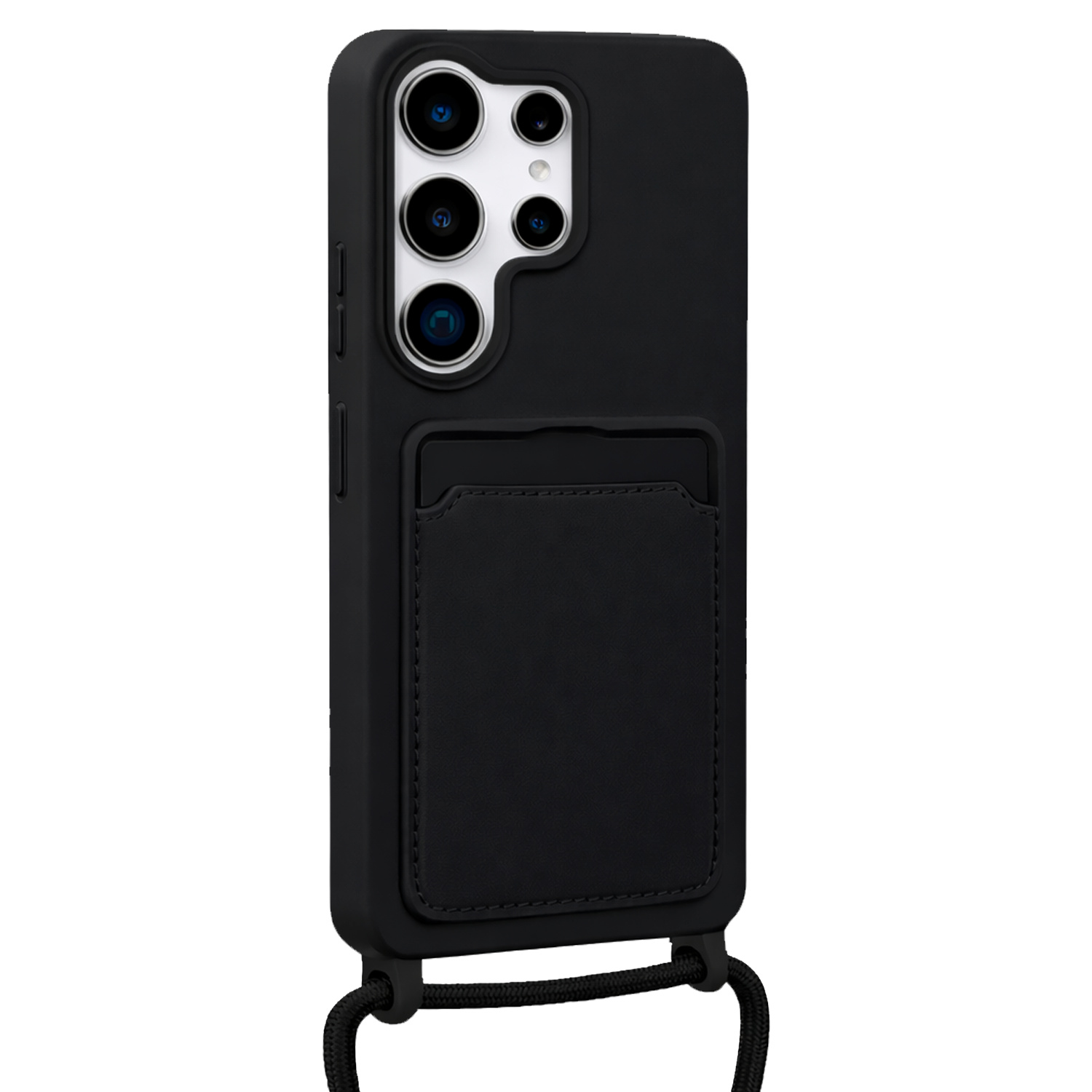 Nomfy Nomfy Samsung Galaxy S26 Ultra Hoesje Pashouder met Koord - Zwart - 2 PACK