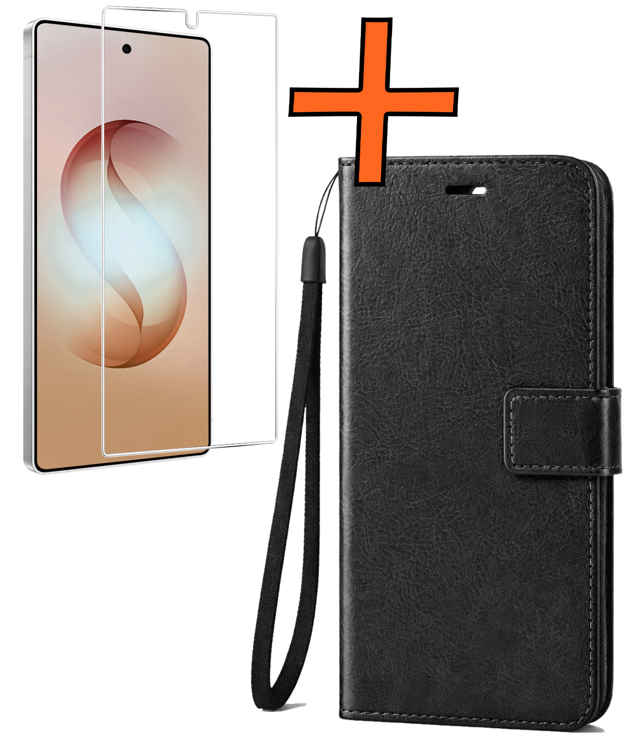 Nomfy Nomfy Samsung Galaxy S26 Ultra Hoesje Bookcase Met Screenprotector - Zwart