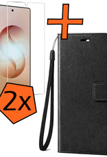 Nomfy Nomfy Samsung Galaxy S26 Ultra Hoesje Bookcase Met 2x Screenprotector - Zwart