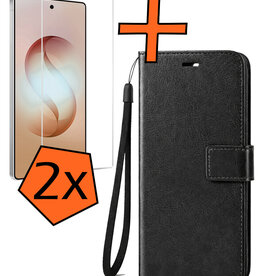 Nomfy Nomfy Samsung Galaxy S26 Ultra Hoesje Bookcase Met 2x Screenprotector - Zwart