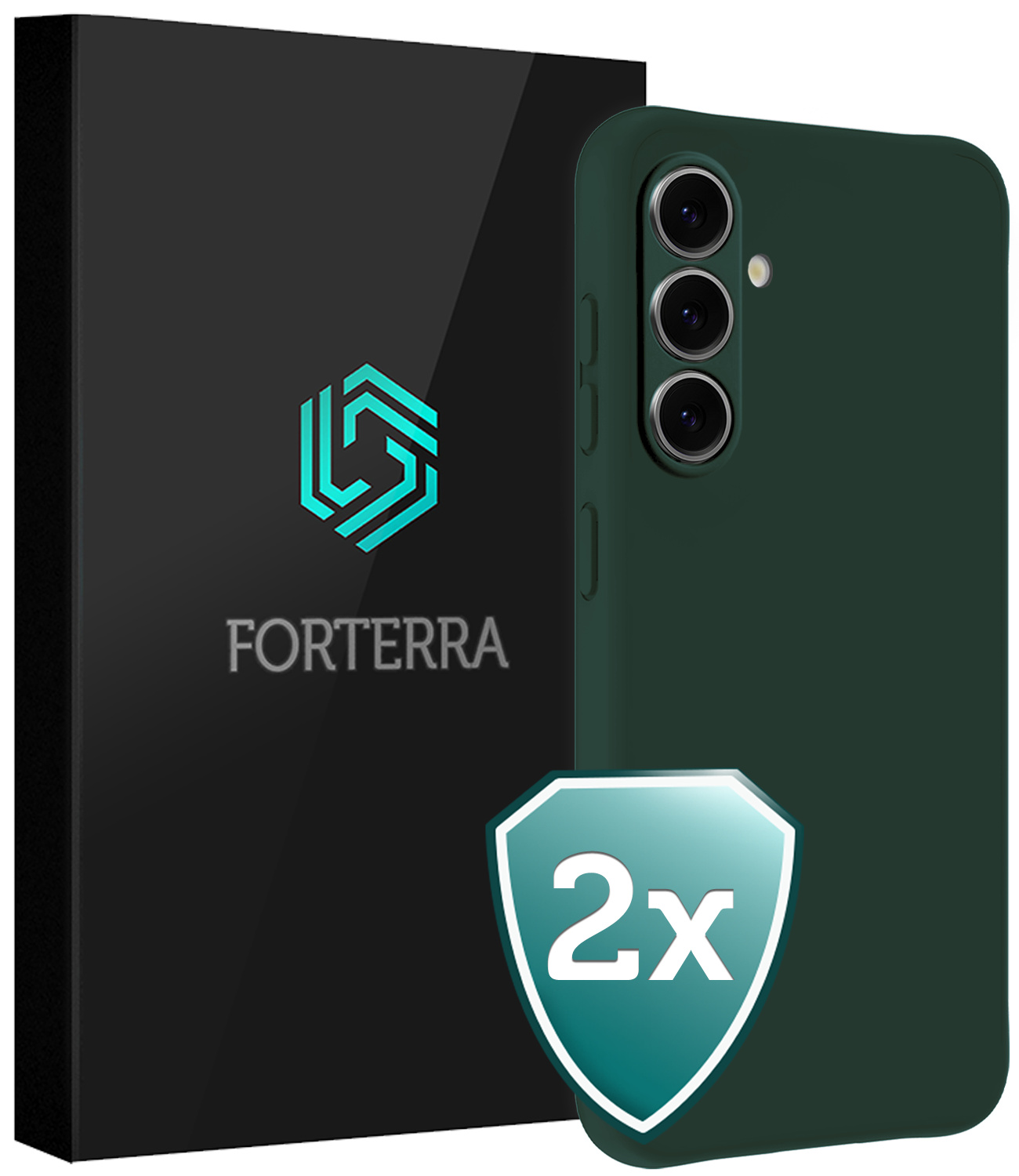 Forterra Forterra Samsung Galaxy S26 Hoesje Siliconen - Donkergroen - 2 PACK