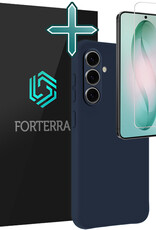 Forterra Forterra Samsung Galaxy S26 Hoesje Siliconen Met Screenprotector - Donkerblauw