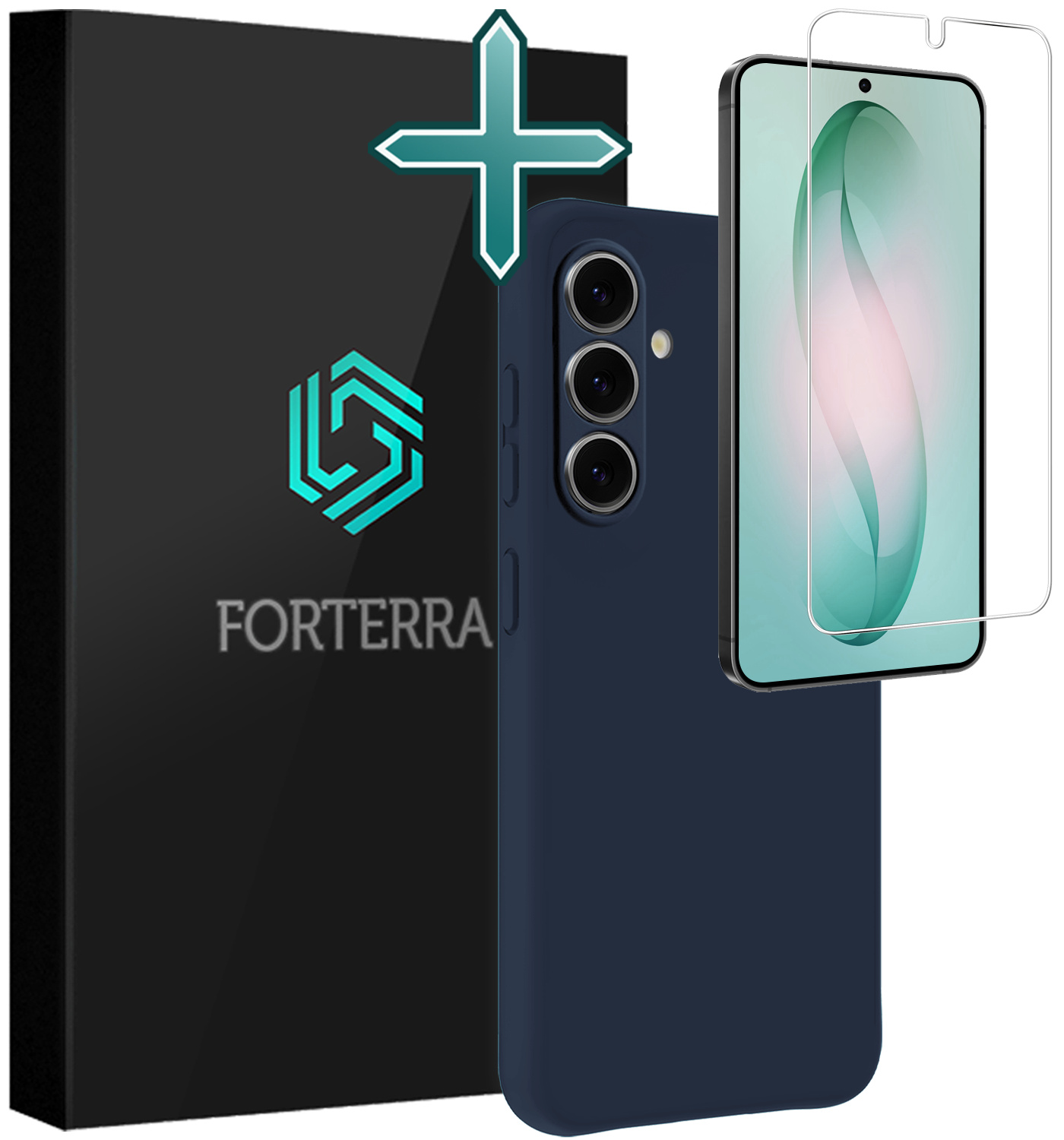 Forterra Forterra Samsung Galaxy S26 Hoesje Siliconen Met Screenprotector - Donkerblauw