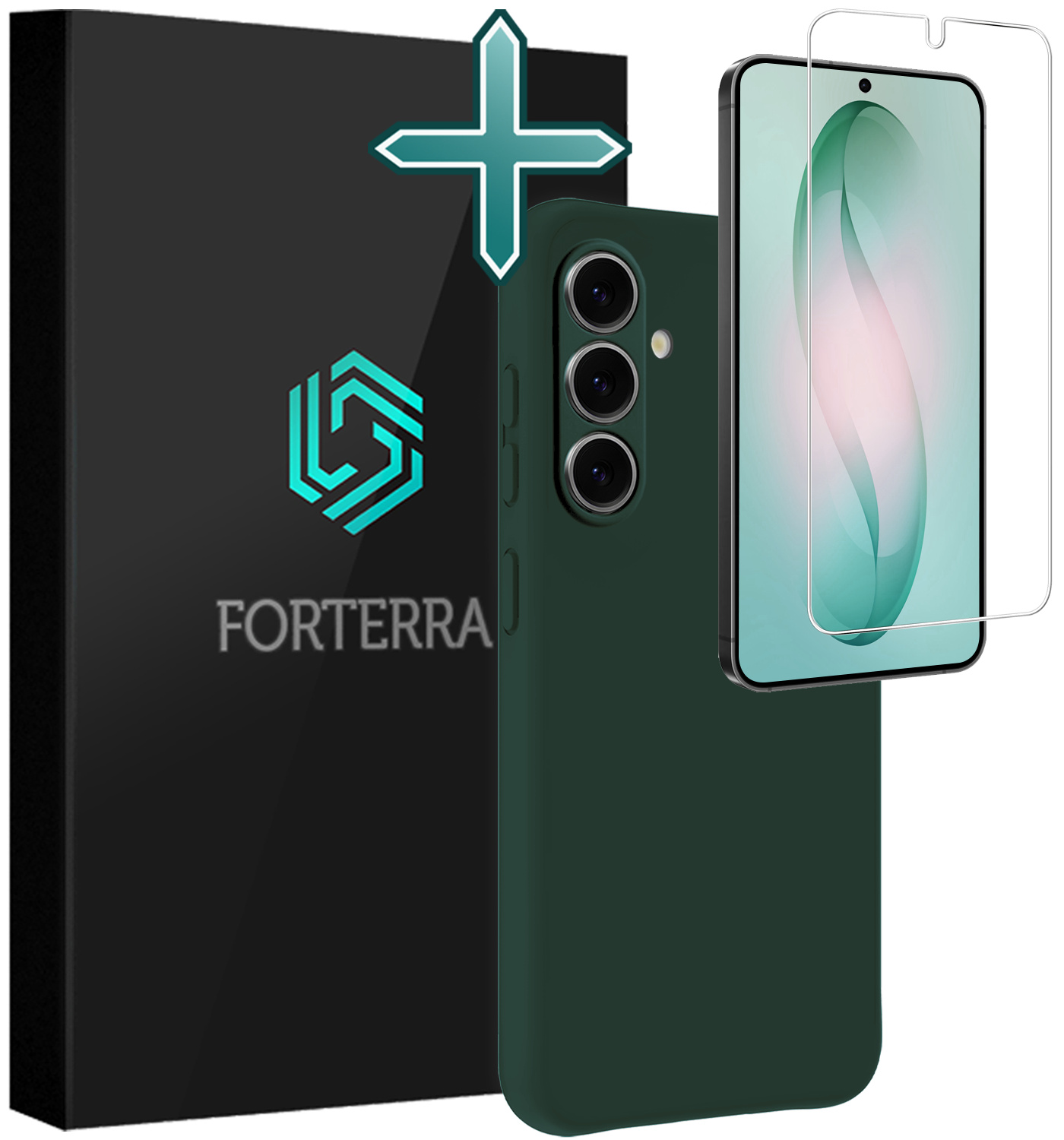 Forterra Forterra Samsung Galaxy S26 Hoesje Siliconen Met Screenprotector - Donkergroen