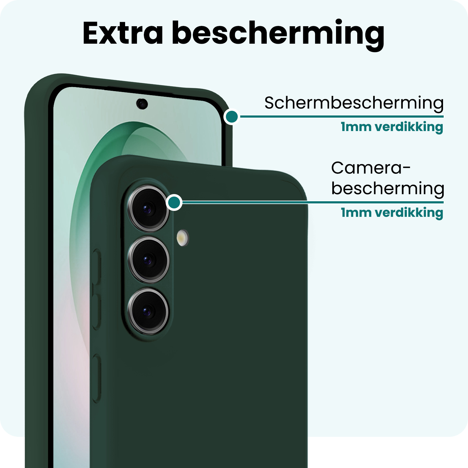 Forterra Forterra Samsung Galaxy S26 Hoesje Siliconen Met Screenprotector - Donkergroen