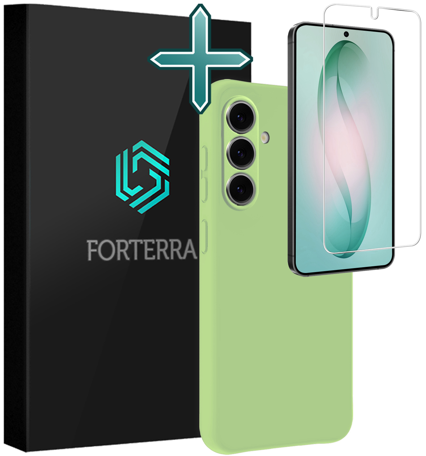 Forterra Forterra Samsung Galaxy S26 Hoesje Siliconen Met Screenprotector - Groen