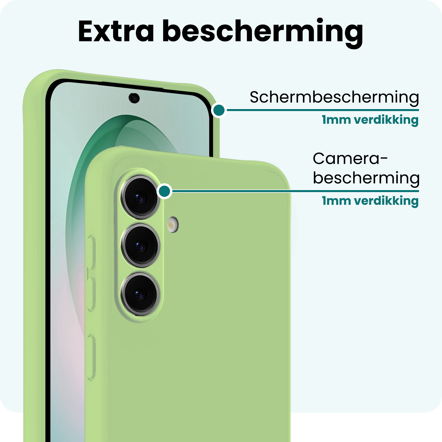Forterra Forterra Samsung Galaxy S26 Hoesje Siliconen Met Screenprotector - Groen