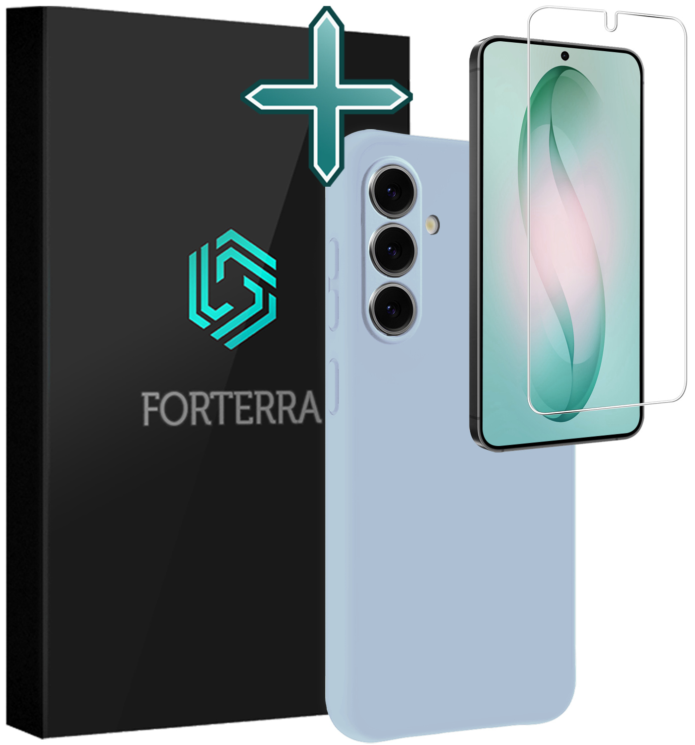 Forterra Forterra Samsung Galaxy S26 Hoesje Siliconen Met Screenprotector - Lichtblauw