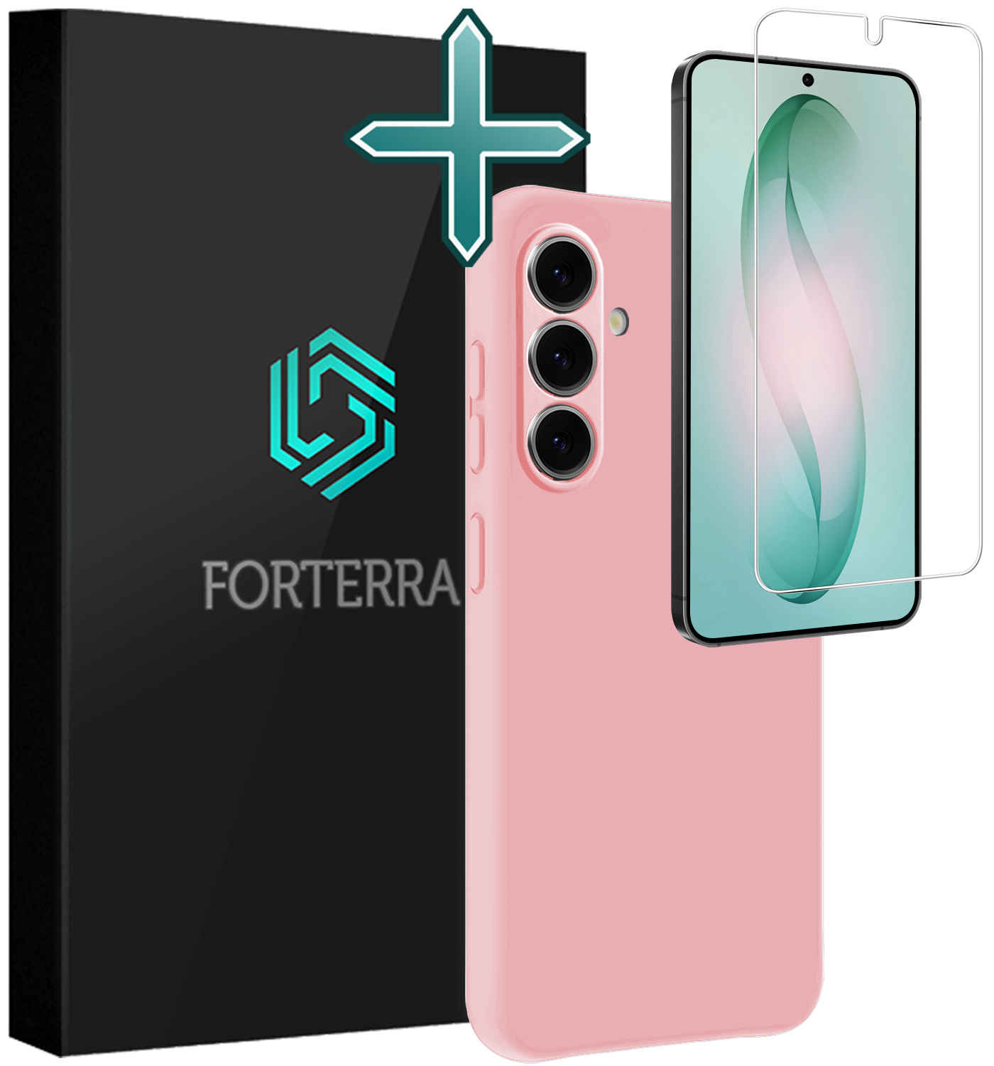 Forterra Forterra Samsung Galaxy S26 Hoesje Siliconen Met Screenprotector - Lichtroze