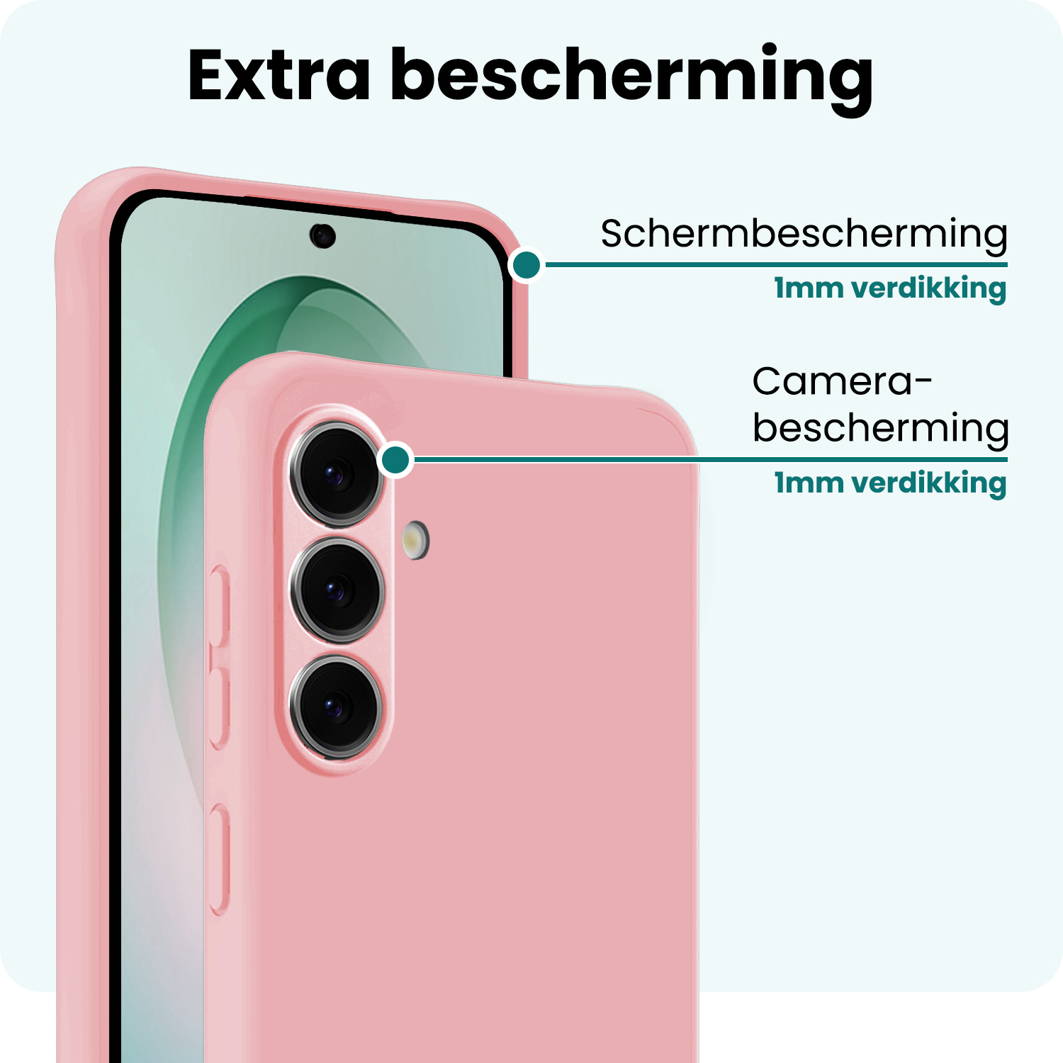 Forterra Forterra Samsung Galaxy S26 Hoesje Siliconen Met Screenprotector - Lichtroze