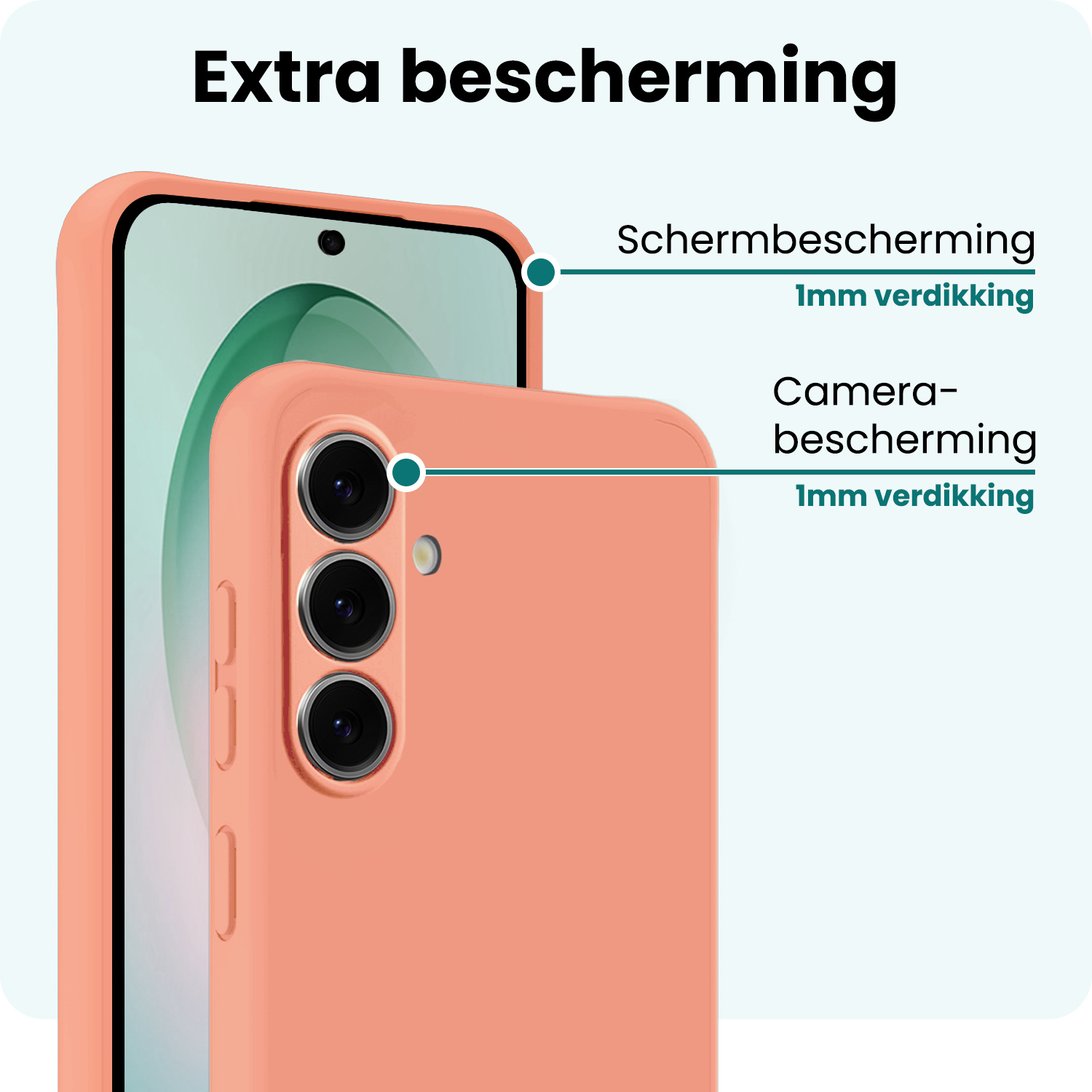 Forterra Forterra Samsung Galaxy S26 Hoesje Siliconen Met Screenprotector - Perzik