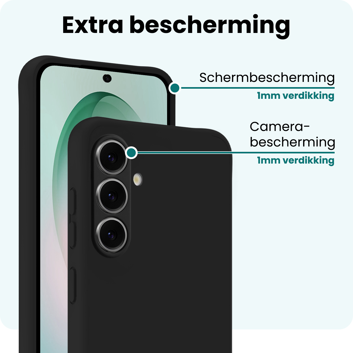 Forterra Forterra Samsung Galaxy S26 Hoesje Siliconen Met Screenprotector - Zwart