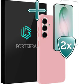 Forterra Forterra Samsung Galaxy S26 Hoesje Siliconen Met 2x Screenprotector - Lichtroze