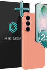 Forterra Forterra Samsung Galaxy S26 Hoesje Siliconen Met 2x Screenprotector - Perzik