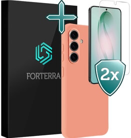 Forterra Forterra Samsung Galaxy S26 Hoesje Siliconen Met 2x Screenprotector - Perzik