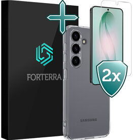 Forterra Forterra Samsung Galaxy S26 Hoesje Siliconen Met 2x Screenprotector - Transparant